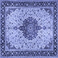 thumbnail image 1 of Ahgly Company Indoor Square Medallion Blue Traditional Area Rugs, 4' Square, 1 of 4