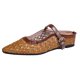 thumbnail image 1 of Sandalias Casuales de Cuña de las Mujeres Tejidas Mary Jane Mules, Sandalias Cerradas Del Dedo Del Pie de las Mujeres Apuntando el Dedo Del Pie Hueco Fuera, 1 of 9