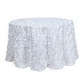 thumbnail image 2 of BalsaCircle 120" White Leaf Petals Taffeta Round Tablecloth Reception Catering Decorations, 2 of 8