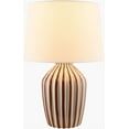 thumbnail image 4 of Livabliss Table Lamps, 22" Stratos Rustic Bedside Nightstand Table Lamp for Bedroom Living Room Office, Brown Body with White Shade (22"H x 15"W x 15"D), 4 of 5