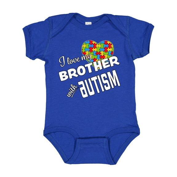 Inktastic I Love My Brother with Autism Boys or Girls Baby Bodysuit