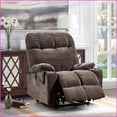 thumbnail image 2 of Recliners for Elderly, Dual OKIN Motor Power Lift Recliner – Infinite 180° Lay Flat, Heat Massage | Brown Fabric, 2 of 7
