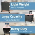 thumbnail image 6 of Foldable Utility Cart with Durable Heavy Duty Plastic Telescoping Handle Collapsible 4 Rotate Wheels for Travel Shopping(Black-Pink), 6 of 8