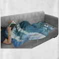 thumbnail image 6 of Tsunami Soft Flannel Fleece Throw Blanket, Exotic Ocean of a Single Sea Wave Splashes Watersport Coast Picture, Cozy Plush for Indoor and Outdoor Use, 50" x 60", Blue Turquoise, by Ambesonne, 6 of 6