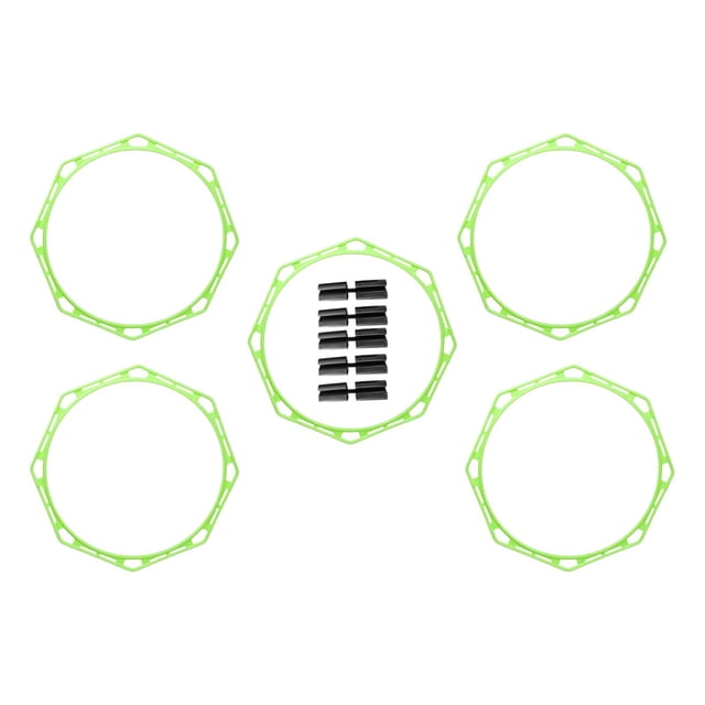 DYNWAVECA 5 Pcs Agilité 19.69 Pouces Entraînement Physique Multifonction Portable Exercice Extérieur pour Enfants Adultes Rugby Vert