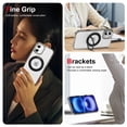 thumbnail image 5 of Allytechgroup Clear Magnetic Case for Apple iPhone 16, iPhone 16 Case for Women Men, Compatible with Magsafe & Car Mount Ring Holder Kickstand Drop Proof Anti-Yellowing Cover, Gray, 5 of 10
