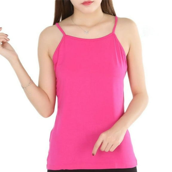 Defitshape Women's Soft Tank Top Cotton Pajama Shirt Cami Summer Spring Comfy Sleeveless Spandex Home Fitted Fall Sleepwear Rose Small