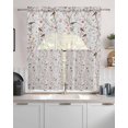 thumbnail image 2 of Flowers Birds Kitchen Curtains Sets 24 Inch Length with Valance, Spring Botanical Floral Tree Branches Swag Valances and Tiers Curtain Set Drapes Swag Curtains for Living Room, Bathroom, Bedroom, 2 of 6
