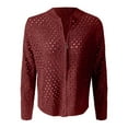 thumbnail image 4 of Tiijoy Women's Hollow Out Knitted Jacket Fashion Zip Up Casual Coat Outerwear Sweater, 4 of 4