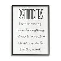 Stupell Positive Self Care Affirmation Reminders Inspirational Painting Black Framed Art Print Wall Art