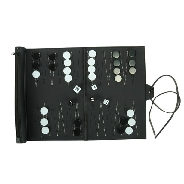 Juego de Backgammon Enrollable Sunnimix De Cuero PU De Viaje