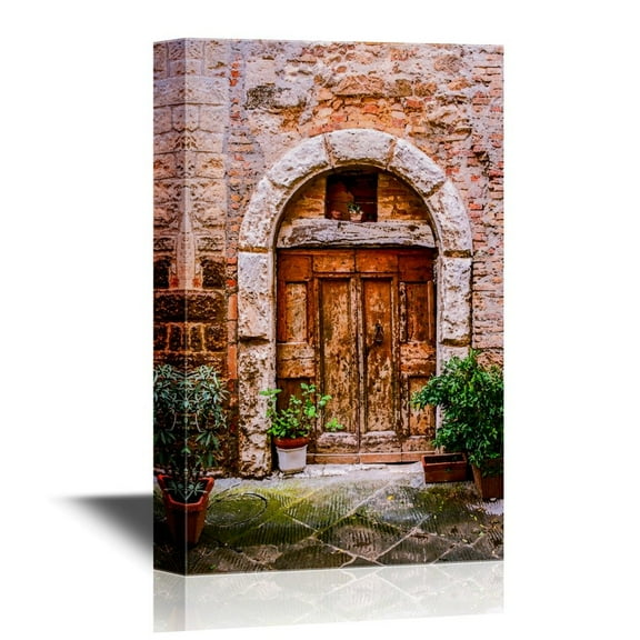 wall26 Doors Canvas Wall Art - Old Doors of Tuscany Italy - Gallery Wrap Modern Home Art | Ready to Hang - 32x48 inches