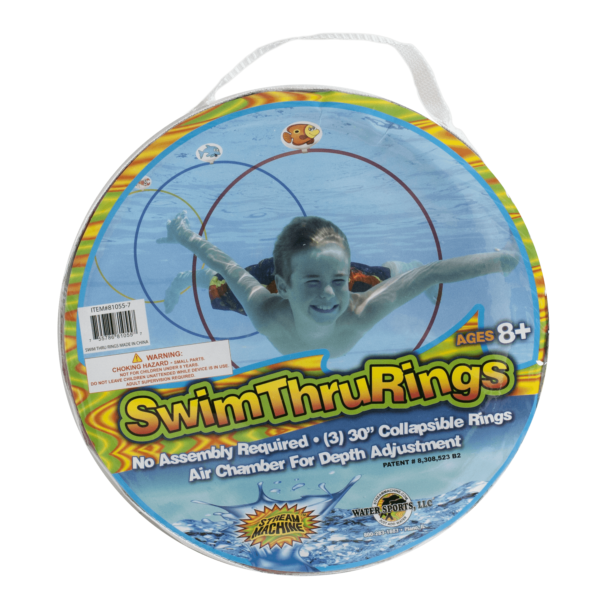Swim Thru Rings Pool Water Toys Sports Kids Set Pack 3 Collapsible Gift New 