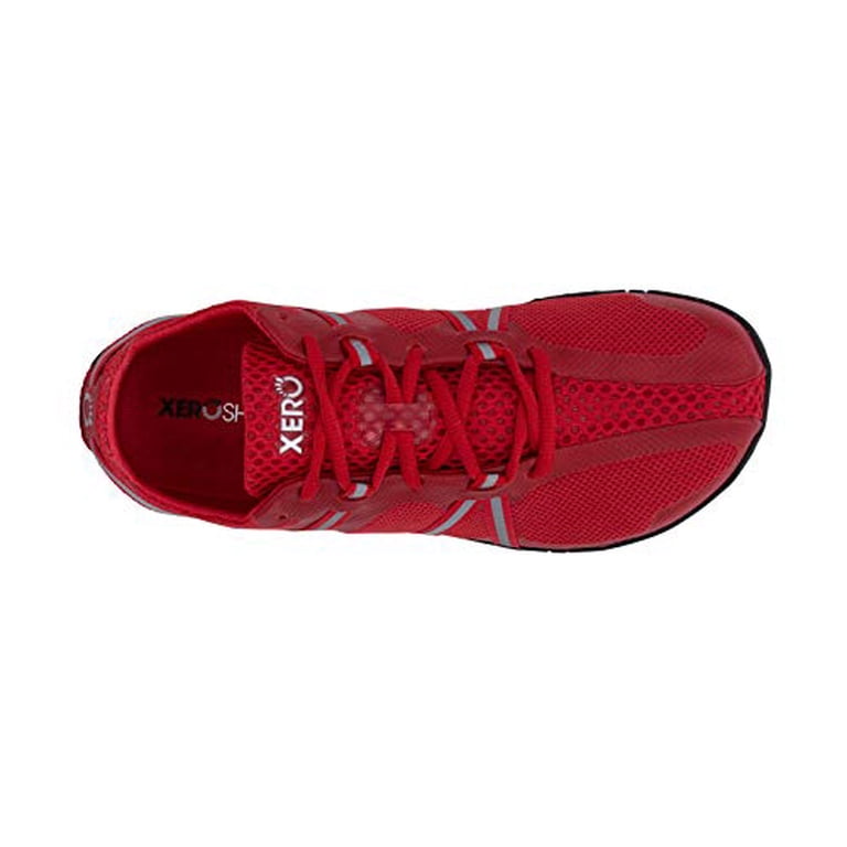 Xero Men\'s Red Rubber Lightweight Lace Up Running Comfortable Athletic Shoes Xero Wynn Salsa Red | Natural Footgear main image 3