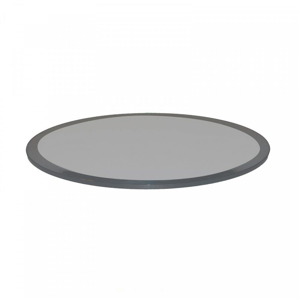 18 Inch Round Glass Table Top 1/2 Inch Thick Grey Tempered Glass With Beveled Edge Polished