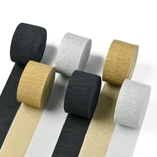 Crepe Paper Streamers12 Pcs Gold Streamers, Silver And Black Streamers  Party Decorations For Birthday Party Wedding