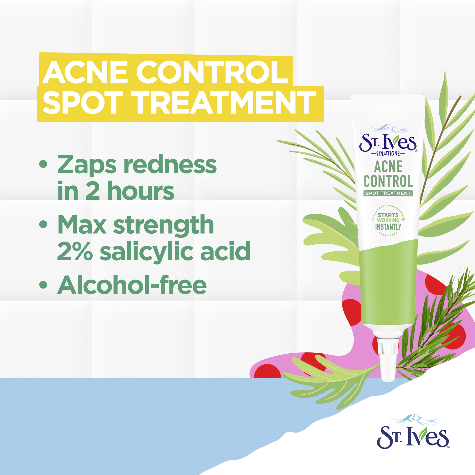 St. Ives Solutions Spot Treatment For Blemish Redness Reduction Acne Control Made with 2% Salicylic Acid and 100% Natural Tea Tree Extract 0.75 oz - image 3 of 16