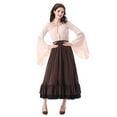 thumbnail image 3 of Complete Women's Halloween Costume Set, Renaissance Blouse And Ruffled Skirt With Corset Belt And Headscarf, 4-Piece Outfit For Theme Parties And Cosplay, 3 of 6