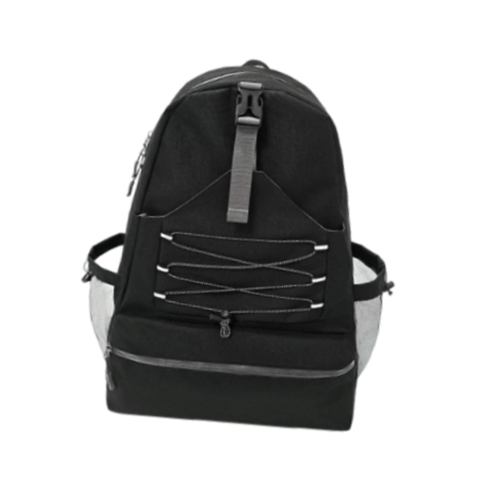 QccHieUs Large Tennis Bag Badminton Racket Bag Backpack Secure Reflective Strips Portable Black