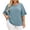 #0392-Navy, variant on Women Plus Size Shirts Crew Neck 3/4 Sleeve Loose Cutting Active Tees Daily Blouses Fitness Outing Casual Home Wear