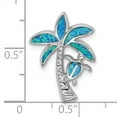 thumbnail image 4 of G & W Sterling Silver Rhodium-plated Blue Inlay Created Opal Palm Tree Slide, 4 of 4