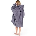 thumbnail image 3 of Bare Homey Plush Sherpa Wearable Blanket - Fluffy & Soft - Lightweight - Adult, Dusty Purple, 3 of 9