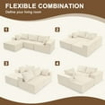 thumbnail image 6 of edx Convertible Sectional Couches Comfy&nbsp;Fluffy 4 Seat Memory Foam Sectional Sofa Upholstered Couches for Living Room Bedroom,No Assembly Required, Left Facing Chaise Beige, 6 of 7