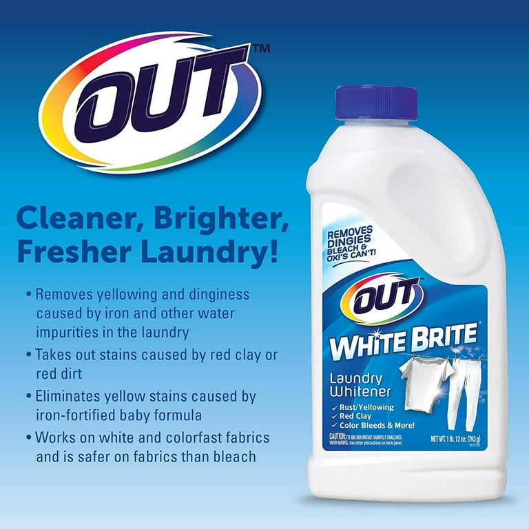  OUT White Brite Laundry Whitener Powder, Stain Remover  Detergent Booster for Clothes, 4 Pound 12 Ounce : Health & Household