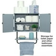thumbnail image 3 of Excello Global Products Barndoor Bathroom Wall Cabinet, Space Saver Storage Cabinet Kitchen Medicine Cabinet with Adjustable Shelf and Towel Bar, Rustic Gray - EGP-HD-0355A, 3 of 7