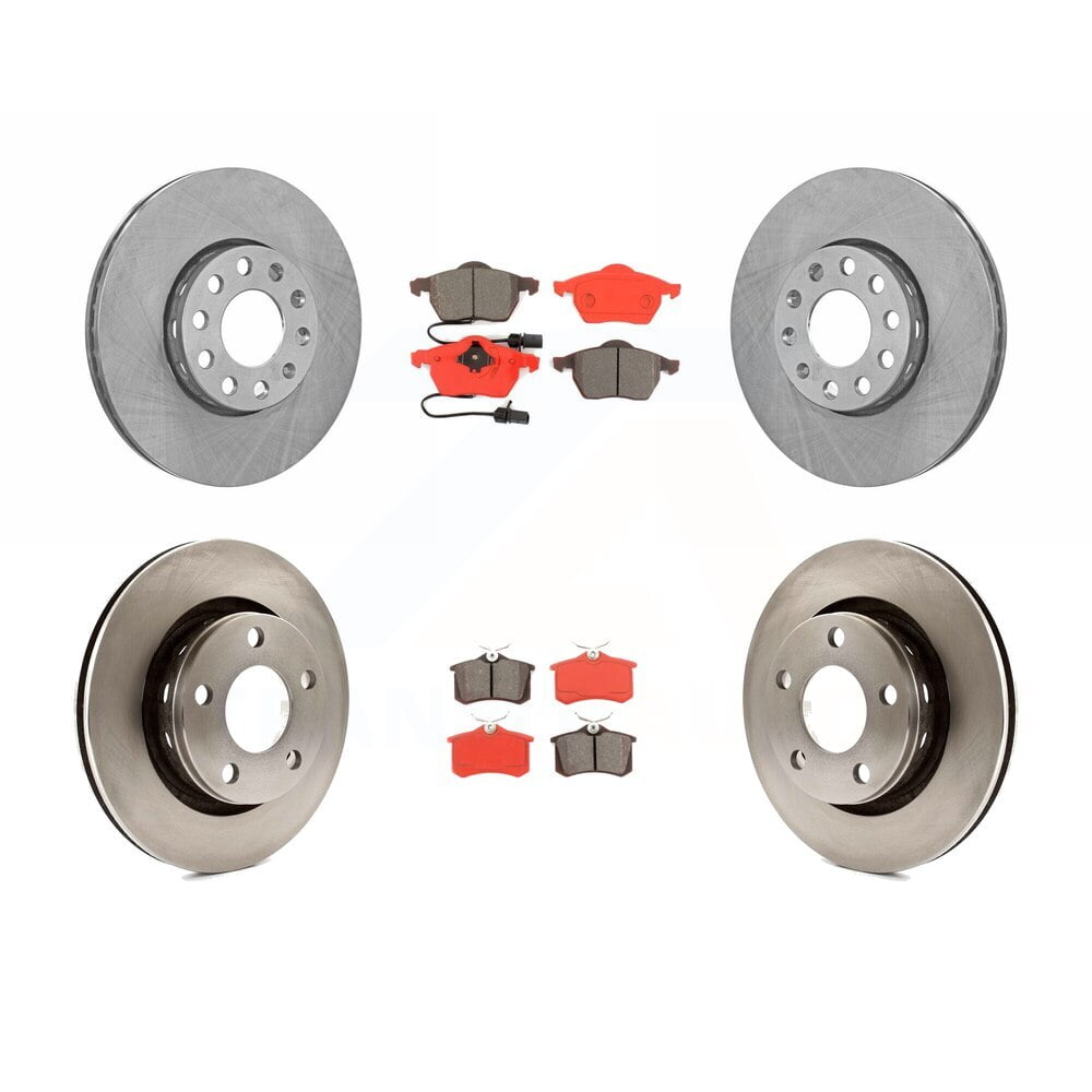 Front Rear Disc Brake Rotors And SemiMetallic Pads Kit For 2004