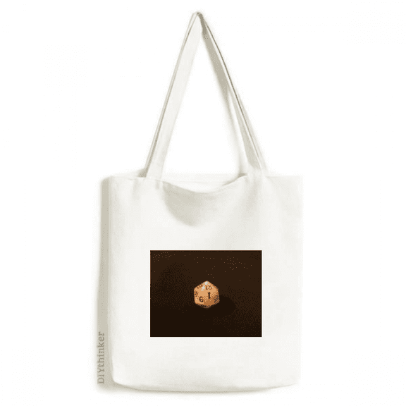 White Gambling Dice Photo Tote Canvas Bag Shopping Satchel Casual Handbag