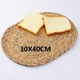 thumbnail image 2 of Round Woven Placemats For Dining Table, Water Hyacinth Straw Braided Placemat, Heat Resistant Non-Slip Weave Placemats Handmade, 2 of 9