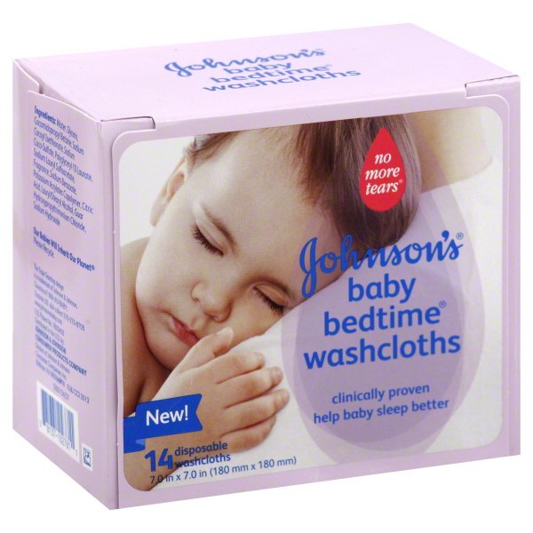 Johnson's Bedtime Washcloths, 14 Count