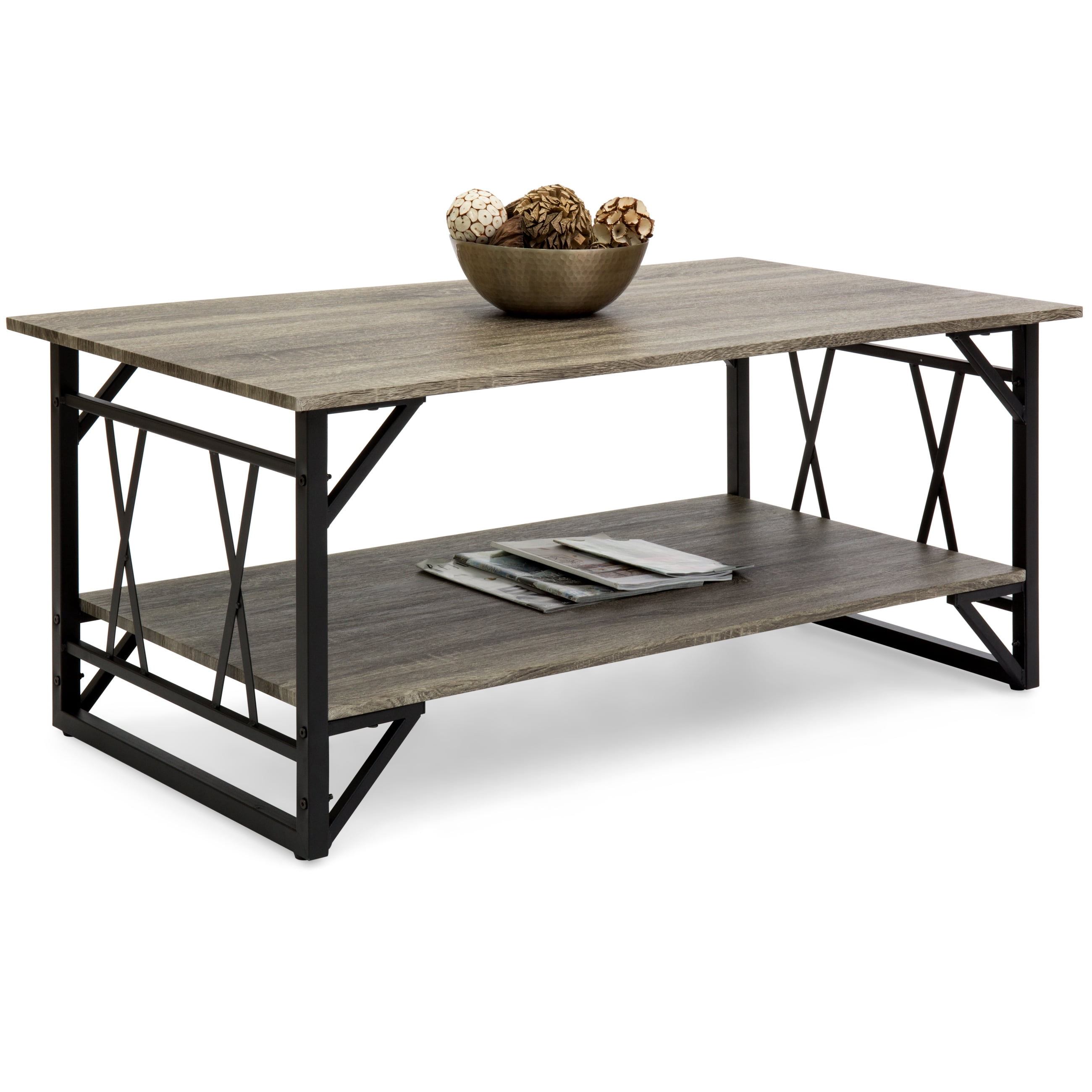 Best Choice Products Modern Metal and Wooden Coffee Table by Best Choice Products