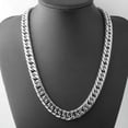 thumbnail image 2 of Men Women Silver Stainless Steel Curb Cuban Link Chain Necklace Bracelet Jewelry, 2 of 5