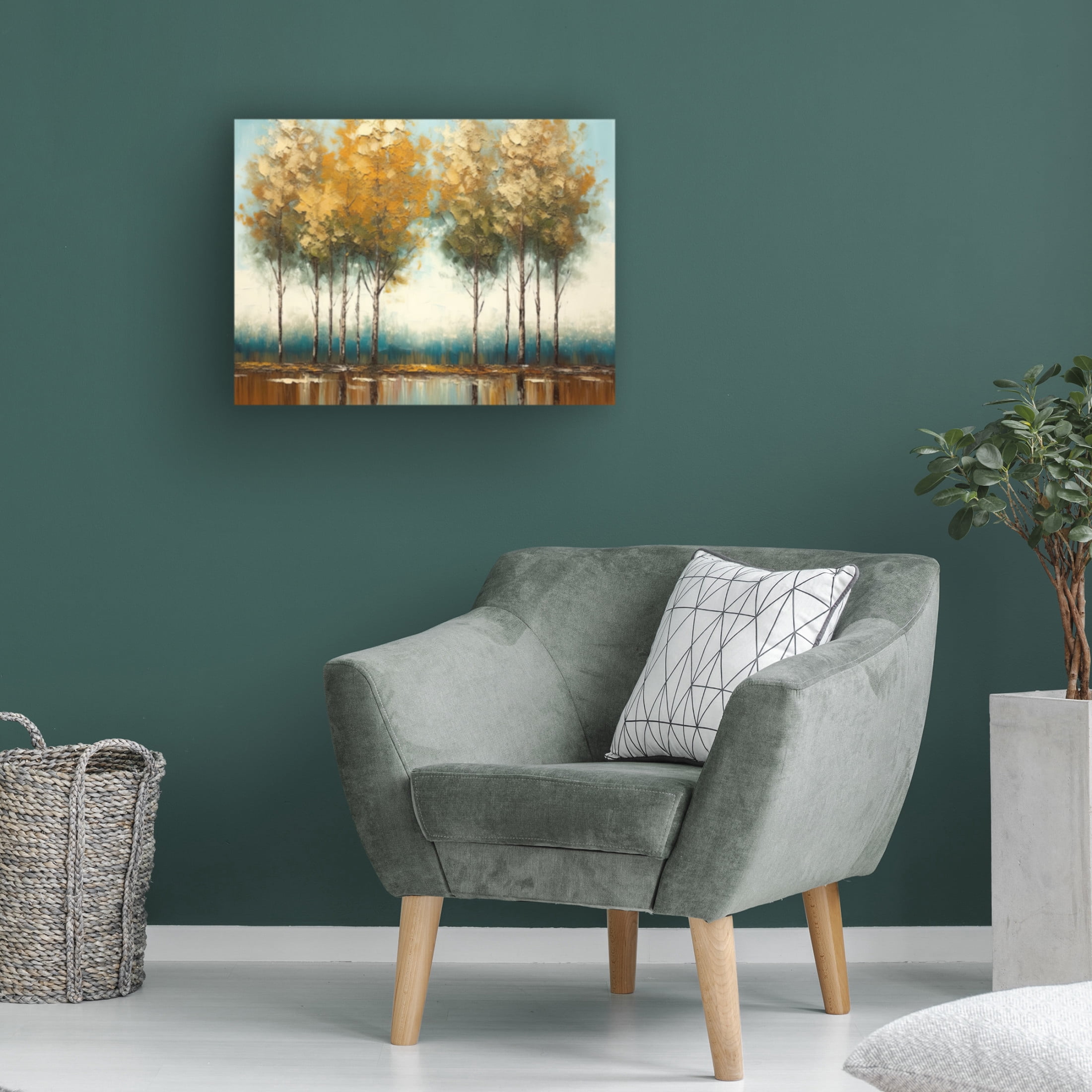 Canvas Wall Art - Sasha 'Painted Forest I' Wall Art for Living Room, Bedroom, or Office Décor by Trademark Fine Art - 47 x 35 Inches