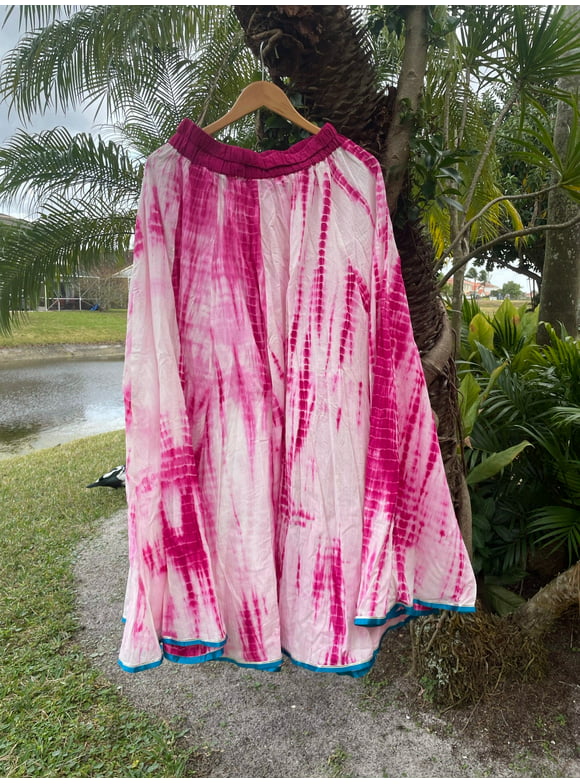 Maxi Skirt, Pink Tie Dye Long Skirt, Summer SM