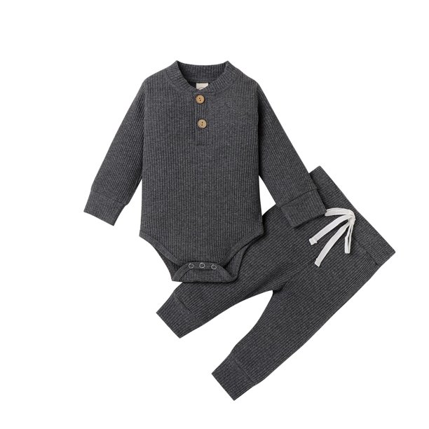 Ropa de rayas acanaladas para bebés, trajes para niños pequeños, Pelele de algodón suave de manga larga, pantalones, conjunto de 2 piezas, prendas de vestir para niños pequeños, Otoño, nuevo