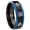 Black And Blue Step Edge, variant on Masonic Shriners Concave Black Tungsten Men Ring 10MM