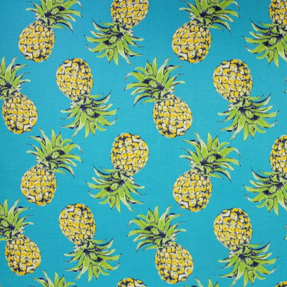 Berkshire Home 100% Polyester 54" Indoor/Outdoor Pineapple Teal Fabric, by the Yard