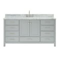 thumbnail image 2 of Ariel Cambridge 67 Inch Single Oval Sink Vanity With Carrara White Marble Countertop With 0.75 Edge In Grey, 2 of 10