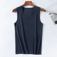 thumbnail image 4 of Men Winter Seamless Thermal Vest V-neck Sleeveless Thermal Underwear Thickened Elastic Slim Fit Bottoming Shirt Thermal Tops (Navy Blue,5XL), 4 of 7