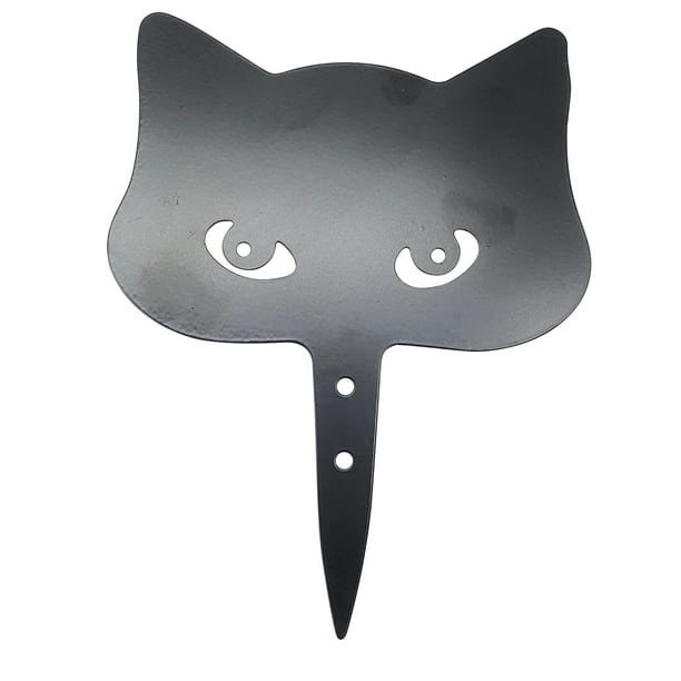 Fiudx Escultura de Gato Negro para Jardín, de Metal, de Acero Resistente, Ideal para Jardín o Patio, con Un Toque de Halloween, Ideal Como Regalo Zen, 23,5 X 16 X 0,5 Cm.