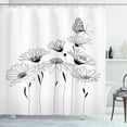 thumbnail image 1 of Ambesonne Daisy Shower Curtain, Sketch Fauna and Flora, 69"Wx84"L, Black and White, 1 of 3