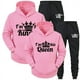 thumbnail image 2 of Chándal con estampado de QUEEN y KING para hombre y mujer, Sudadera con capucha para parejas, ropa deportiva para amantes, conjunto de 2 piezas, 2 of 5