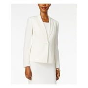 KASPER Womens White Wear To Work Blazer Jacket Petites 10P