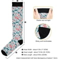 thumbnail image 3 of Coolnut 1 Pair Beautiful Floral Pattern Compression Socks 20-30mmHg Knee High Women Socks Tube Athletic Stockings for Men Sport Soccer Running Cycling Medical Nurse Winter Travel Gift, 3 of 7