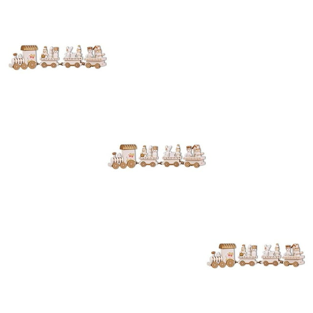 Yuarrent Feliz Navidad Tren Decoración Rústico Santa Cars Camión Juguete Vacaciones Adorno Patio Año Nuevo Regalo Blanco Blanco 3Conjunto
