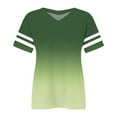 thumbnail image 4 of Bovemsi Plus Size V Neck T Shirts Women Short Sleeve Tops Casual Summer Tshirts Loose Fit Tee, Green Women's Summer Short Sleeve T-Shirts, XL, 4 of 4
