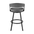 thumbnail image 4 of Armen Living Chelsea 26" Metal/Faux Leather Swivel Counter Stool in Black/Gray, 4 of 4
